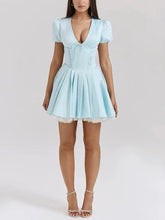 Solid Color Corset  Style Mini Dress